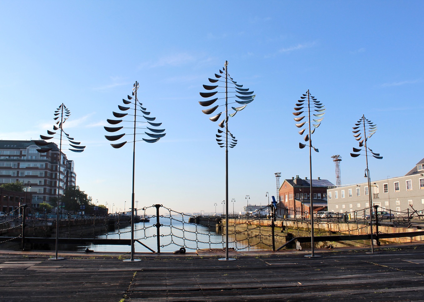 Lyman Whitaker Wind Sculptures at the Charlestown Navy Yard in Boston
